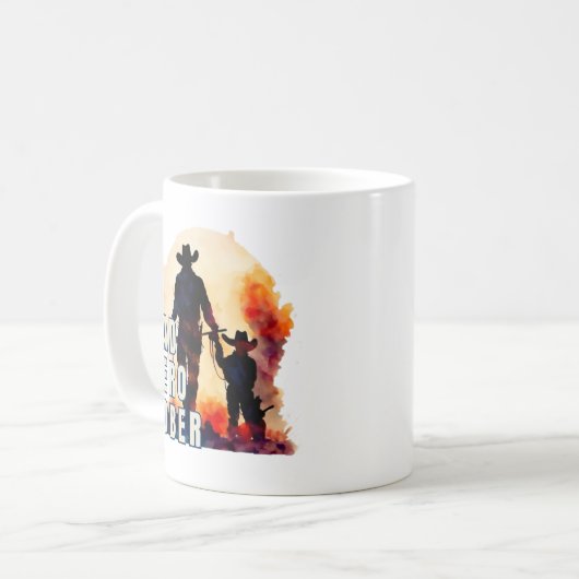 Vater, Held, nüchtern. Cowboy in Wasserfarbe, Sobr Kaffeetasse (Vorderseite Links)