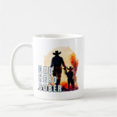 Vater, Held, nüchtern. Cowboy in Wasserfarbe, Sobr Kaffeetasse (Links)