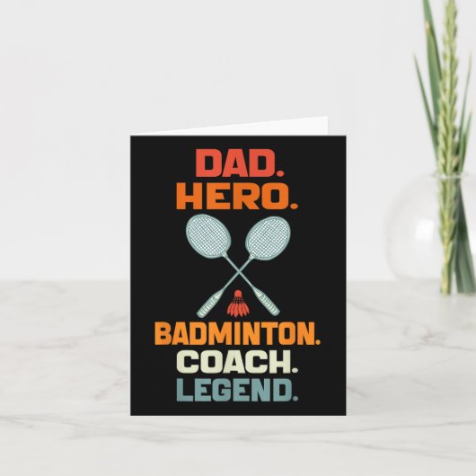 Vater Hero Badminton Coach Legend Vathers Day Badm Karte (Vorderseite)
