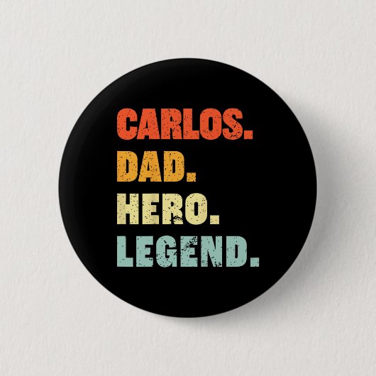 Vater Hero Legend Personalisiert Individuelle Name Button (Vorderseite)