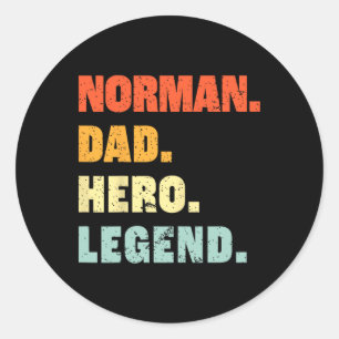Vater Hero Legend Personalisiert Individuelle Name Runder Aufkleber