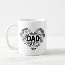 Vater-Herz-Wort-Kunst Bedeutungsvolle Vatertags-Ta Kaffeetasse