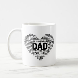 Vater-Herz-Wort-Kunst Bedeutungsvolle Vatertags-Ta Kaffeetasse