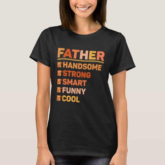 Vater Hübsche Schnur Intelligent Cooler Vatertag T-Shirt (Vorderseite)