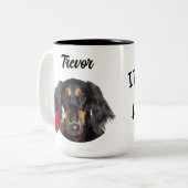 Vater-Hund-Foto/Name/lustiger Hund-Zitat Zweifarbige Tasse (Vorderseite Links)