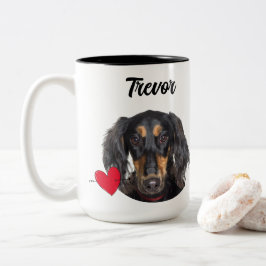 Vater-Hund-Foto/Name/lustiger Hund-Zitat Zweifarbige Tasse
