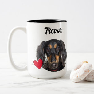 Vater-Hund-Foto/Name/lustiger Hund-Zitat Zweifarbige Tasse