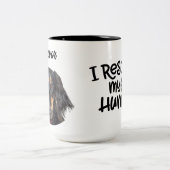 Vater-Hund-Foto/Name/lustiger Hund-Zitat Zweifarbige Tasse (Mittel)