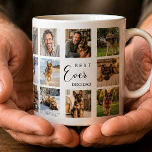 Vater Hund Papa Fotocollage weiß schwarz Kaffeetasse