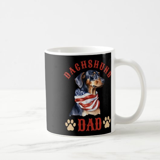 Vater Hund Vatertag 4. Juli Kaffeetasse (Rechts)