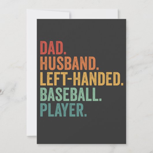 Vater Husband Baseball Verlassen Handlegende Einladung (Vorderseite)