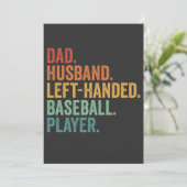 Vater Husband Baseball Verlassen Handlegende Einladung (Stehend Vorderseite)