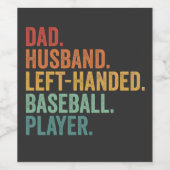 Vater Husband Baseball Verlassen Handlegende Weinetikett (Einzelnes Label)
