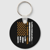 Vater Husband Fighter Ribbon USA Flag Leukemia Awa Schlüsselanhänger (Vorderseite)