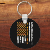 Vater Husband Fighter Ribbon USA Flag Leukemia Awa Schlüsselanhänger (Vorderseite)