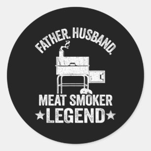 Vater Husnd Fleischraucher Legende Grillen Dad Fle Runder Aufkleber