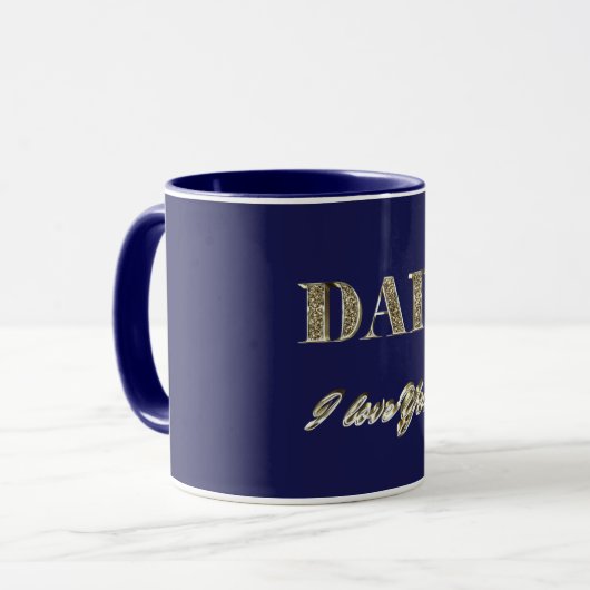 Vater I Liebe Sie Gold Glitzern Typografie Tasse (Vorderseite Links)