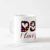 Vater I Liebe Sie Niedlich Herztypografie Kaffeetasse (Vorderseite Links)