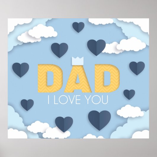 Vater I Liebe Sie, väterliches Geschenk, niedlich Poster (Vorne)