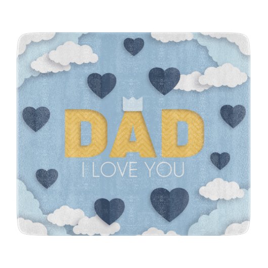 Vater I Liebe Sie, Vatertagsgeschenk Schneidebrett (Vorderseite)