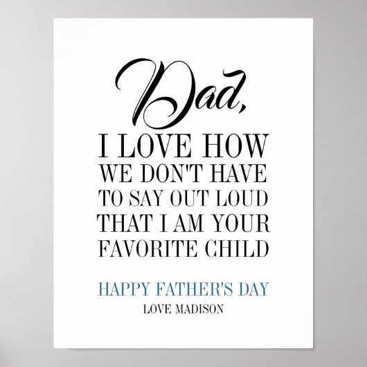 Vater, ich bin dein Lieblings-Kindertagesplakat Poster (Vorne)