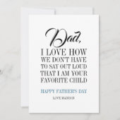 Vater, ich bin deine Lieblings-Kindertageskarte Karte (Vorderseite)