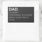 VATER, ICH BIN LEID MIT KLEINEN UND ETIKEN RECHTECKIGER AUFKLEBER (Tasche)