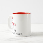 Vater ich werde immer dein kleines Mädchen finanzi Zweifarbige Tasse (Vorderseite Links)