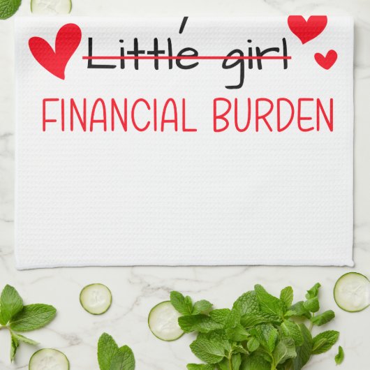 Vater, ich werde immer dein kleines Mädchen sein,  Geschirrtuch (Gefaltet)