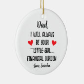 Vater, ich werde immer Ihre finanzielle Belastung, Keramik Ornament (Rechts)