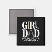Vater Ihr Beschützer Forever Daddy Funny Vathday Magnet (Vorderseite/Rückseite)