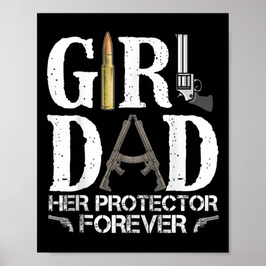 Vater Ihr Beschützer Forever Daddy Funny Vathday Poster (Vorne)