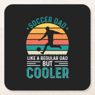 Vater im Fußball-Retro-Sonnenuntergang Rechteckiger Pappuntersetzer