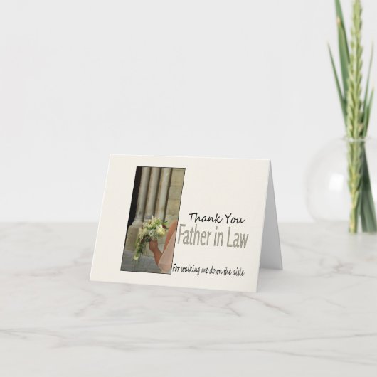 Vater im Gesetz Danke, dass du mich durch Aisle ge Dankeskarte (Vorderseite)