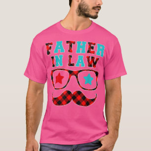 Vater im Gesetz Funny Red Kariert Glasses Mustache T-Shirt