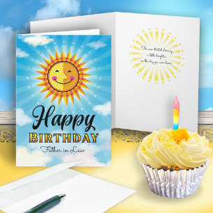 Vater im Gesetz Geburtstag Gelb lächelnd Sun Card Karte