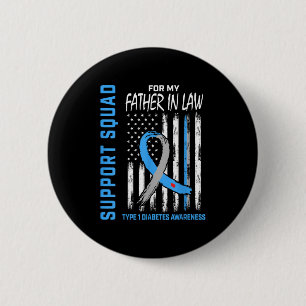 Vater im Gesetz Typ 1 Diabetes Shirt Flag Unterstü Button