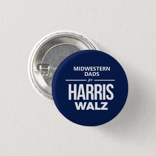 Väter im Mittleren Westen für Harris Walz Button (Vorne & Hinten)