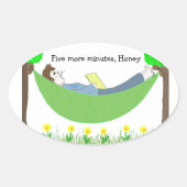 Vater in der Hängematte Ovaler Aufkleber (Vorderseite)