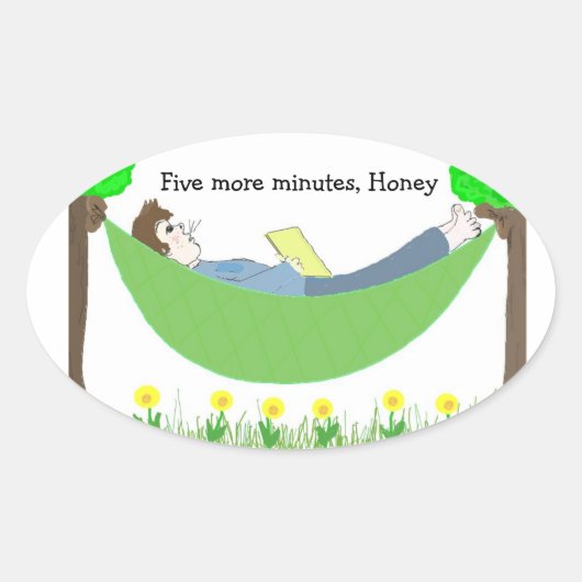 Vater in der Hängematte Ovaler Aufkleber (Vorderseite)