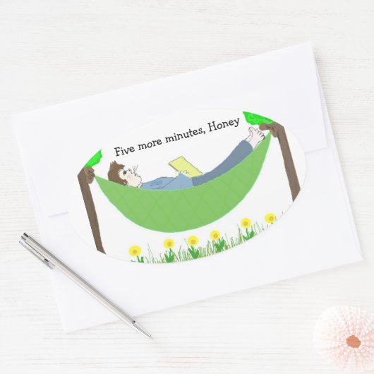 Vater in der Hängematte Ovaler Aufkleber (Umschlag)