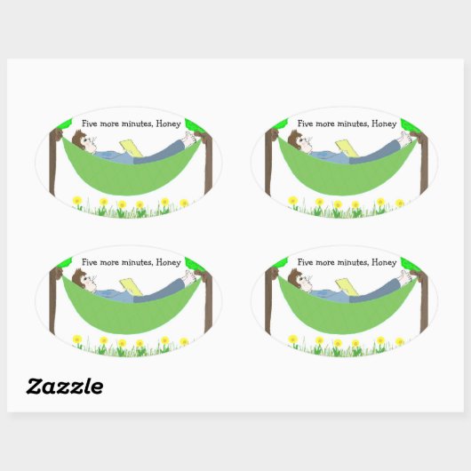 Vater in der Hängematte Ovaler Aufkleber (Blatt)