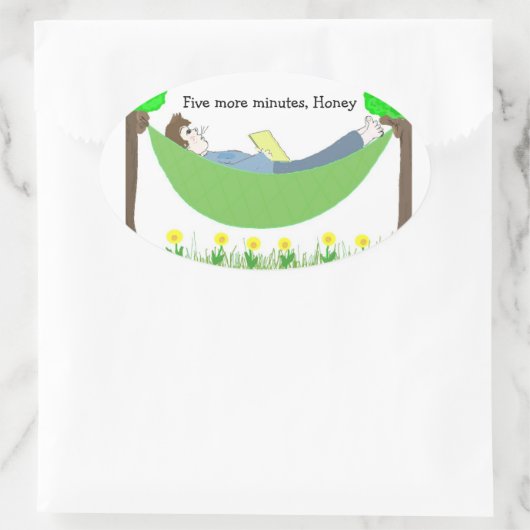 Vater in der Hängematte Ovaler Aufkleber (Tasche)