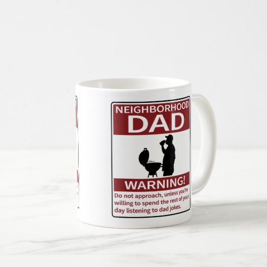 Vater in der Nachbarschaft warnt Roter Grill Kaffeetasse (VorderseiteRechts)