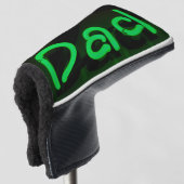 Vater in grüner Neon Golf Headcover (3/4 Vorderseite)