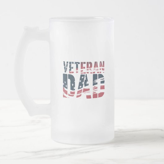 Vater in Rot, Weiß und Blau Mattglas Bierglas (Links)