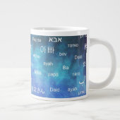 Vater in vielen verschiedenen Weltsprachen - Blau Jumbo-Tasse (Rechts)
