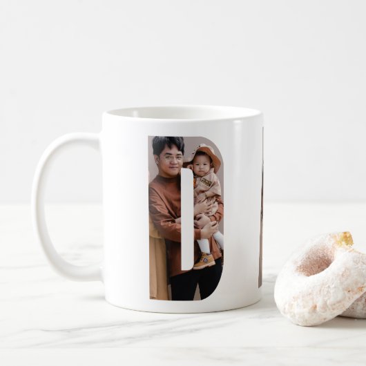VATER individuell anpassbare Fotorahmen Vatertag B Kaffeetasse (Mit Donut)