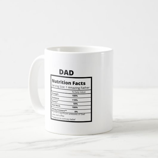 Vater Inhaltsstoffe Tasse (Vorderseite Links)