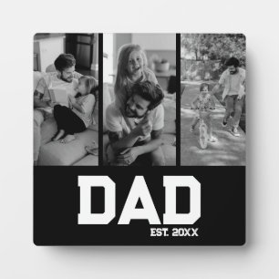 "Vater ist 20xx" Drei Foto Vatertag Geburtstag Fotoplatte